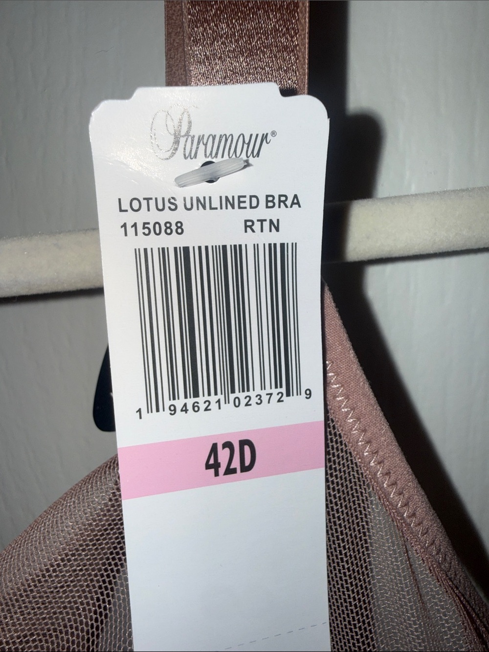 Paramour Rose Taupe Embroidered Underwire Bra - 42D - Picture 2 of 3